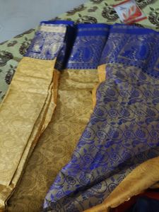New Saree It Is Very Combination Yellow And Blue C