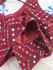 Embroidered Maroon Blouse