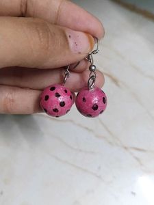 Vintage Rhinestone &amp; Pink Velvet Earrings