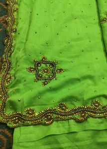 Maggam work Silk saree with running blouse