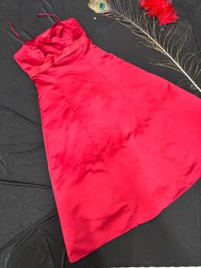 Bold Red Midi Gown Dress