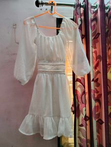 White Sheer Mini Dress