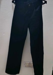 Black Denim Straight Leg Jeans
