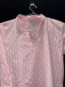 Pink Lakhnavi Chicken Kari Kurti