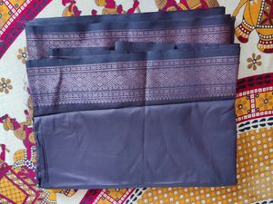 Dark Coffee Brown Saree With Beautiful Zari Pallu