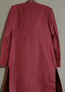 Elegant Maroon Sherwani with Gold Details