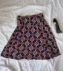 Patterned Mini Skirt