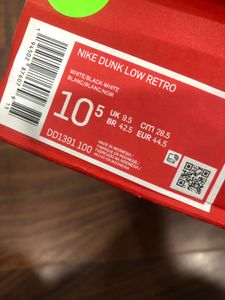 Nike Dunk Low Retro Sneakers DD1391 100 UK9.5