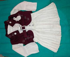 Girl&#39;s 3-Piece Burgundy &amp; White Outfit