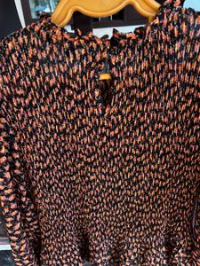 Pleated Floral Top