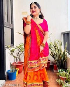 Gorgeous Bandhani Saree With Lace Border