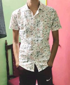 Trendy Floral Half Sleeve Shirt – M Size