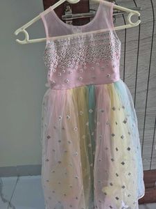Pastel Rainbow Tulle & Sequin Party Dress