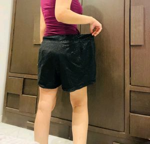 Black Sequin Shorts