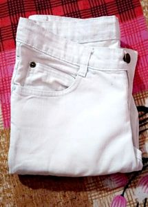 WOMEN SKINNY HIGH RISE WHITE JEANS(WAIST-26)