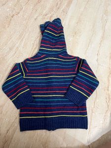 Frendz Knit Hoodie with Bear Ears- 6-12month