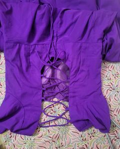 Purple Fit &amp; 360degree Flare Dress