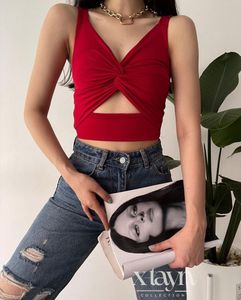 DATE PERFECT Red Front Twist Top