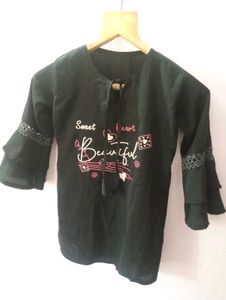 Cute Girls' Black Top