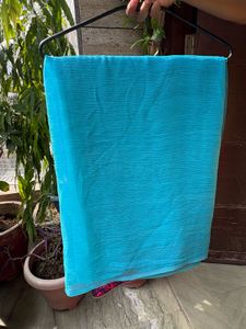 Blue &amp; Teal Embroidered Saree