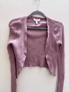 Mauve Knit Cardigan