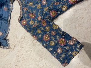 blue gown with dupatta