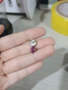 purple smile earring stud