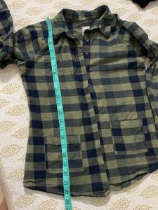 Olive- Navy Blue Checked T-shirts