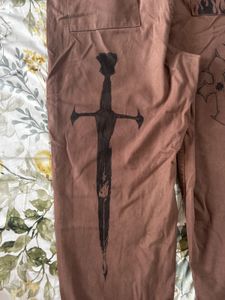 Custom painted Brown Carpenter Jeans