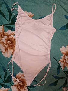 Shein Spaghetti Strap Ruched Tie-Up Leotard Top