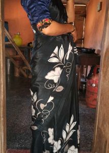 Elegant Black Floral Saree