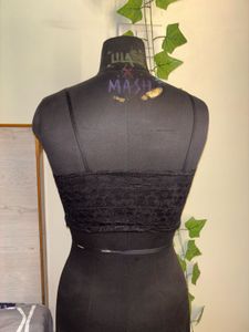 Black Faux Leather Corset Top