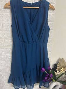 Teal Ruffle Mini Dress