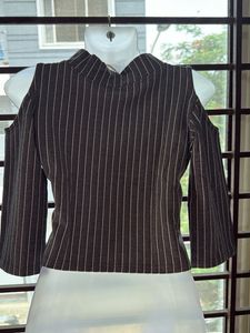 Striped Cold Shoulder Top