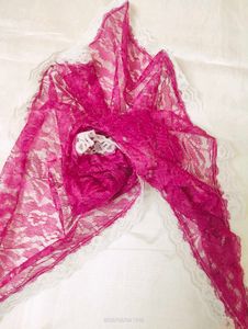 Purple Color Church Scarf Veil Floral Netted Lace