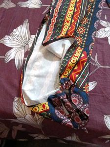 Boho Print Tie-Waist Pants