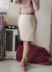Biege Mini Skirt