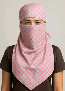 Pink Patterned Head and Face Covering🩷🫶