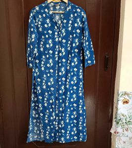 Sky Blue And White Kurti