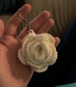 Crotchet Rose Keychain