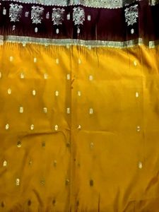 Yellow Color Colour Wedding Banarasi Silk sare