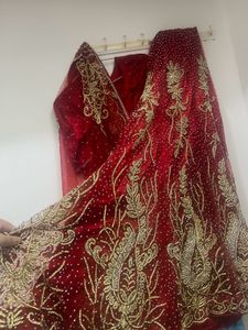 maroon wedding lehenga
