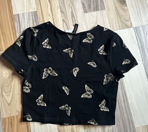 Butterfly Print Crop Top