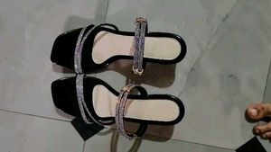 Sale !!! Black Shimmer Party Wear Heels