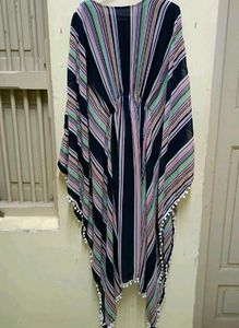 Striped Caftan with Lace Detail New