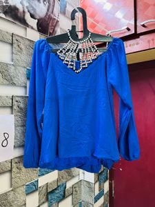 Blue Embellished Top