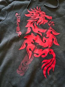 Made In Turkey Dark Grey Dragon Hoodie