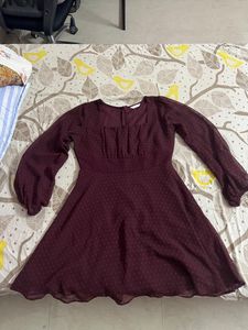 Chic Maroon Skater Dress