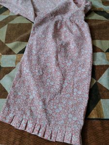 Pink Top For Girls With Flair Wide Pattern Sleeves