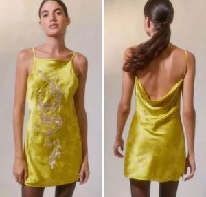 Yellow Dragon Slip Dress(Brand new )